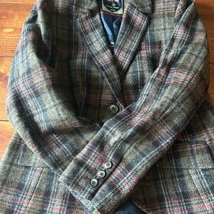 Boden Plaid Blazer - Gray and Red